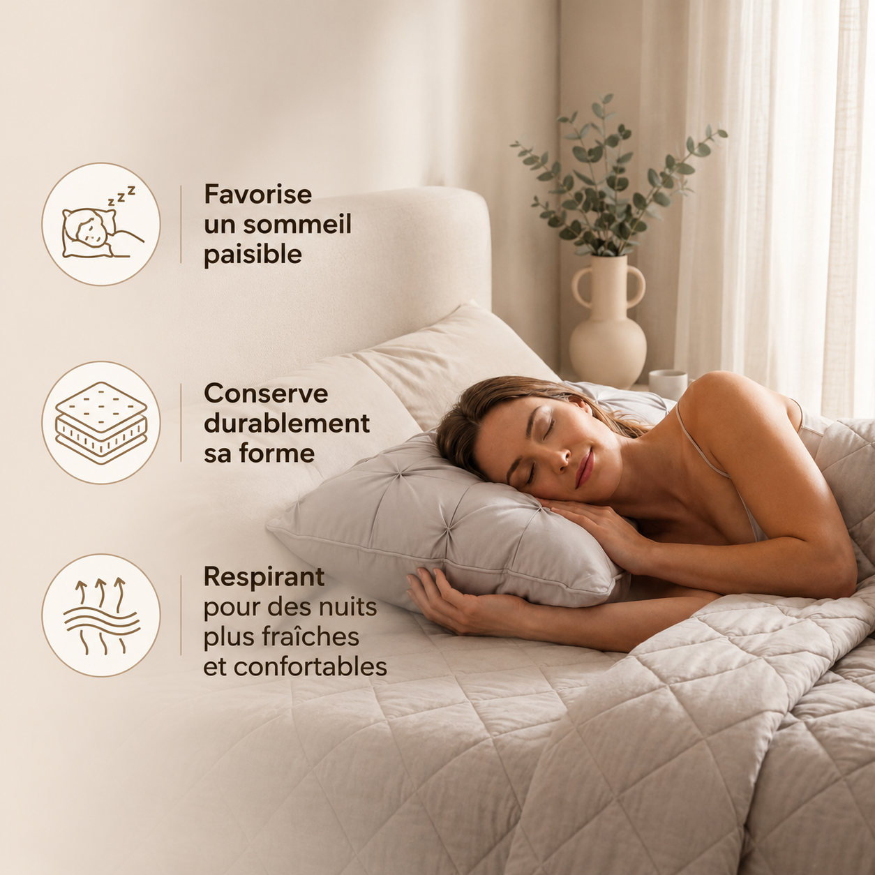 SoftCloud® Oreiller de confort premium hypoallergénique.