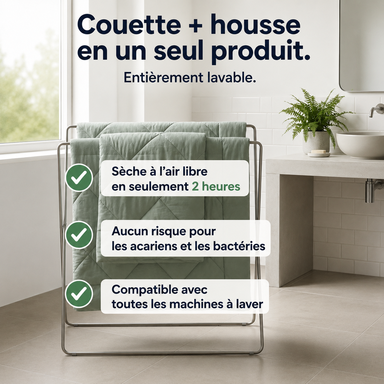 EasySleep® – La couette 2-en-1 à séchage rapide qui remplace vos draps.